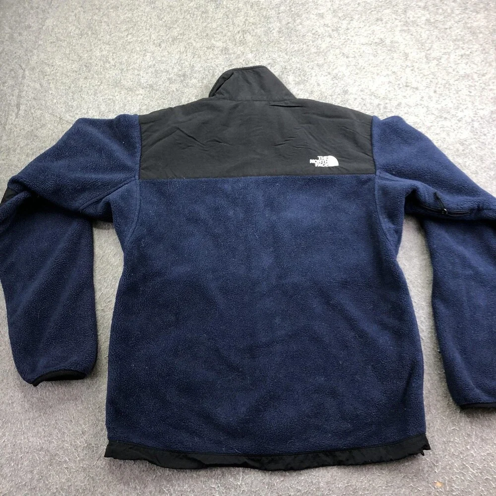 The North Face Jacket Mens Small Blue Black Fleece Full Zip Hiking Denali